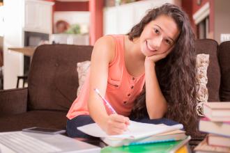 
		Young woman studying
	